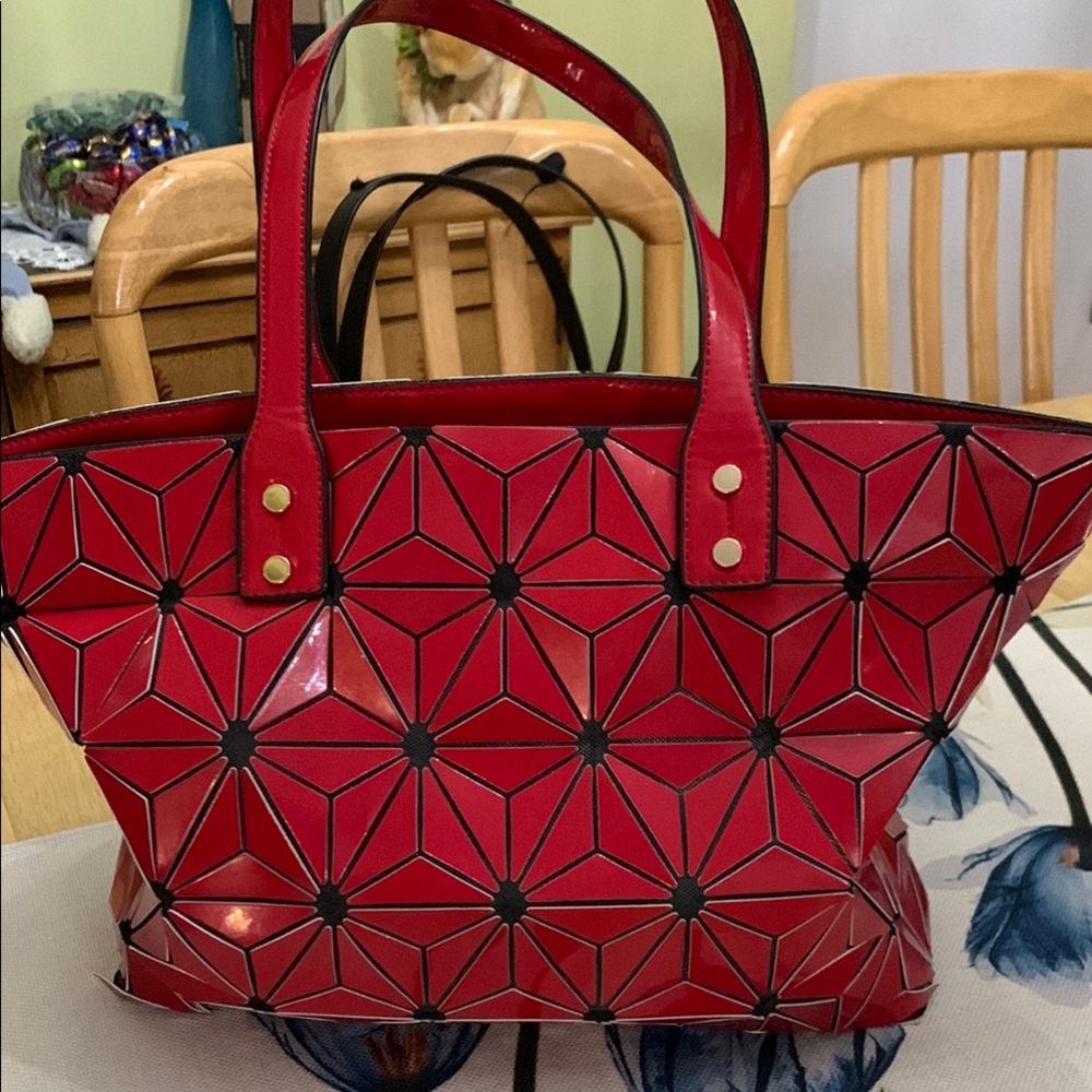 Geometric Red Tote Bag